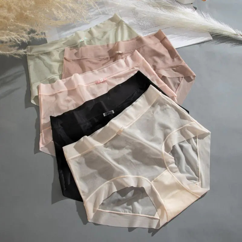 Women's Ice Silk Seamless Underwear, Breathable Cotton Triangle