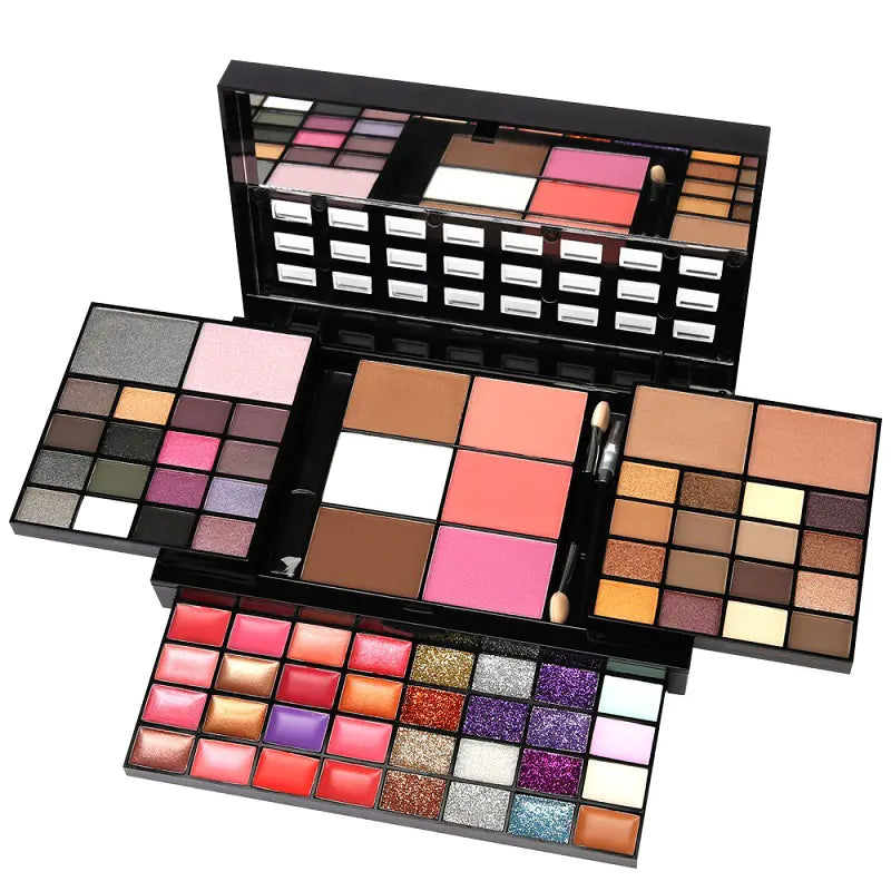 74-Color Makeup Palette Set with Eyeshadow and Highlighter